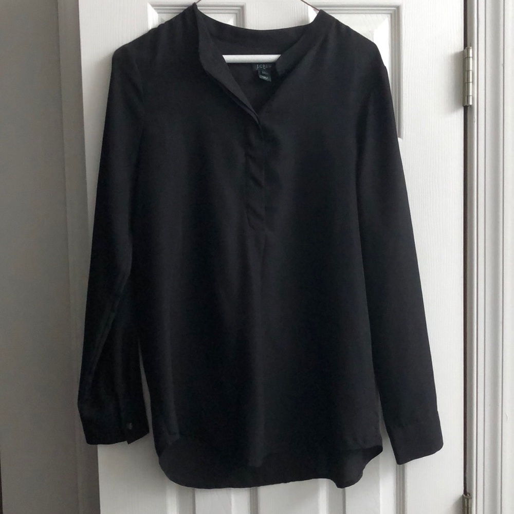 Jcrew black long sleeve blouse